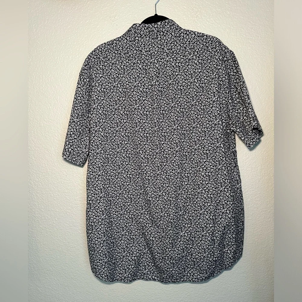 J Crew Floral Navy Button Up Casual Short Sleeve XXLT